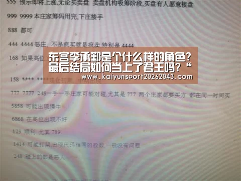 东宫李承鄞是个什么样的角色?最后结局如何当上了君王吗?“开云直播”(图1) 开云直播